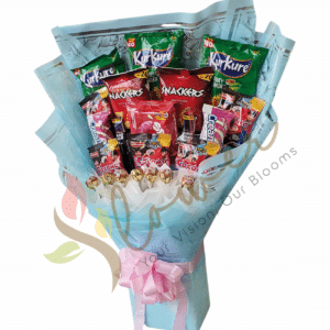 Sky Blue Munchies Snack Bouquet
