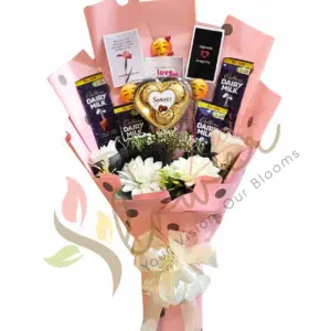Pink Polka Friends Forever Chocolate Bouquet