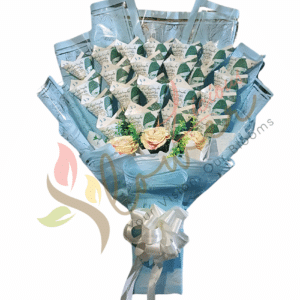 Luxury Money & Roses Blue Bouquet