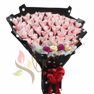 Polka Luxe 100‑Note Money Bouquet