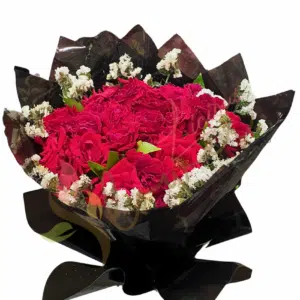 Midnight Petal Dome Red Roses Bouquet