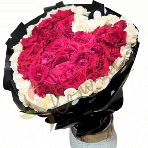 Heart of Love Red & White Roses Bouquet
