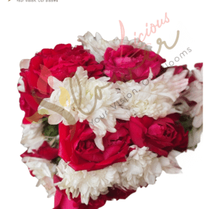 Red Rose & White Chrysanthemum Fresh Flower Bangles (Pair)
