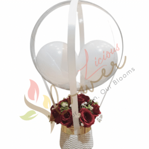 Romantic Hot Air Balloon Rose Arrangement