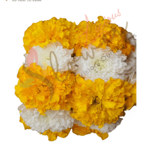 Yellow Marigold & White Chrysanthemum Fresh Flower Bangles (Set)