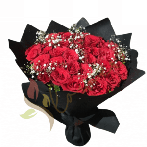 Midnight Romance Red Rose Bouquet