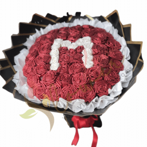 Personalised “M” Initial Rose Bouquet