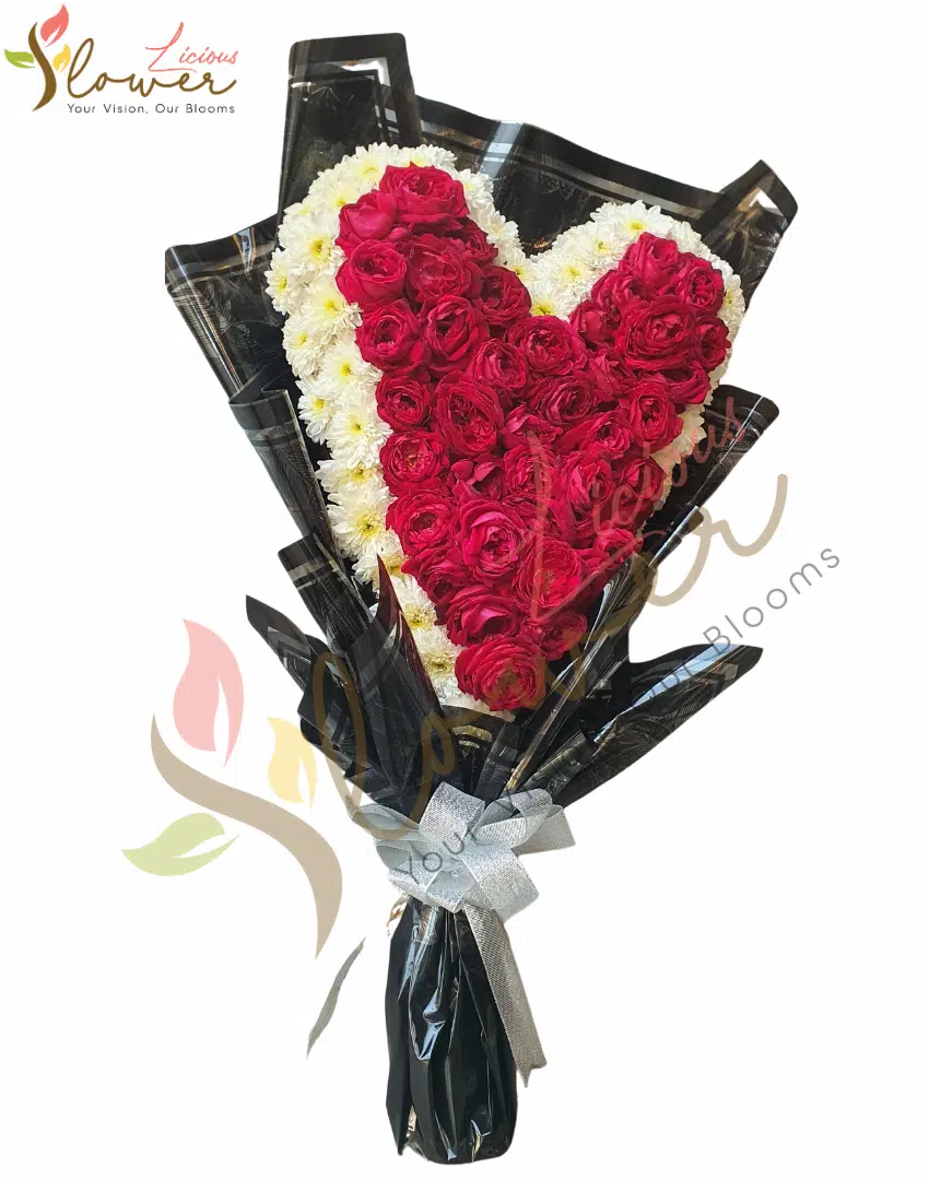 Midnight Heart Red Rose Bouquet