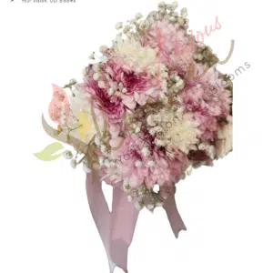 Blush Pink & White Chrysanthemum Bridal Bouquet