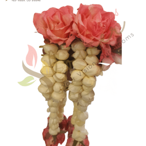 Peach Rose & Jasmine Hand Floral Bracelet