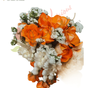 Orange Rose & Jasmine Hanging Bridal Floral Bracelet