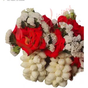 Red Rose & Jasmine Hanging Hand Floral Bracelet