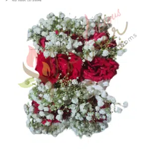 Red Rose & Baby’s Breath Hand Floral Bracelet
